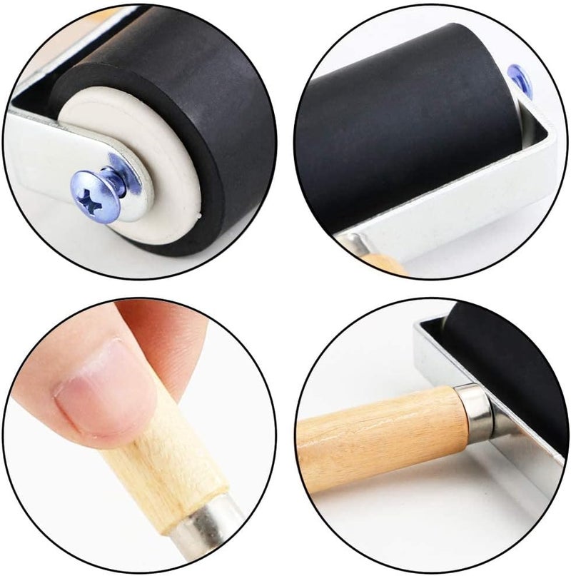COEAYO 3 Pack Rubber Roller - Brayer Rollers with 3 Size for Crafting Brayer Rollers for Printmaking Brayer Tool Paint Brush Ink Applicator Art Craft Oil Painting Tool (2.4 inch,4 inch,5.9 inch) - Image 2